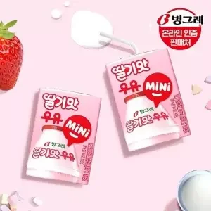 빙그레 딸기맛 우유 MiNi